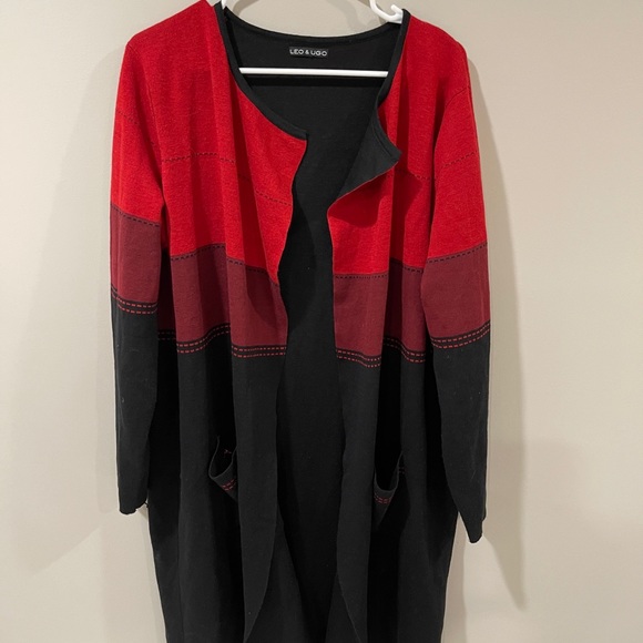 Leo and Ugo Red and Black Open Cardigan Large - Picture 4 of 7